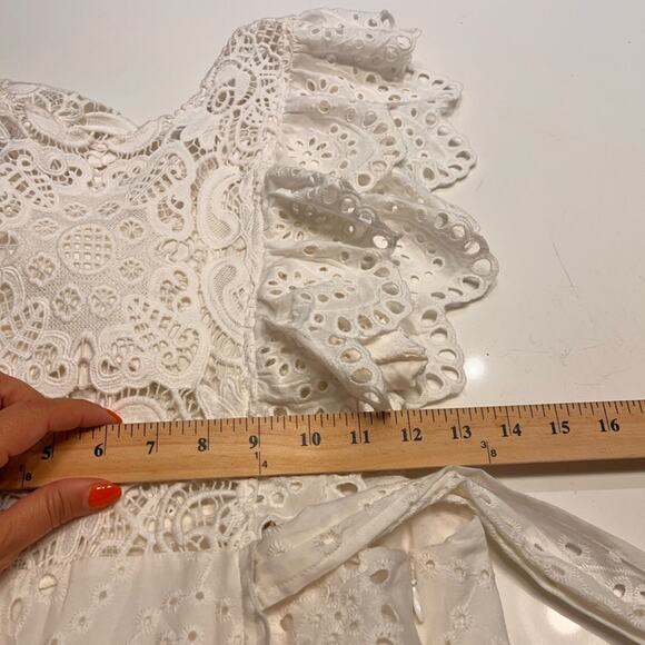 Nightcap White Eyelet Apron Mini Dress XS Coquette - Picture 12 of 13